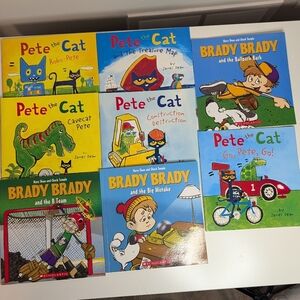 Lot of 8 Pete the Cat and Brady Brady Kids Books